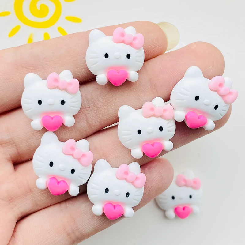 

10 Pcs New Cute Kawaii Cartoon Animal Hello Kitty Resin Cabochon Scrapbooking DIY Jewelry Hairpin Craft Decoration Accessories