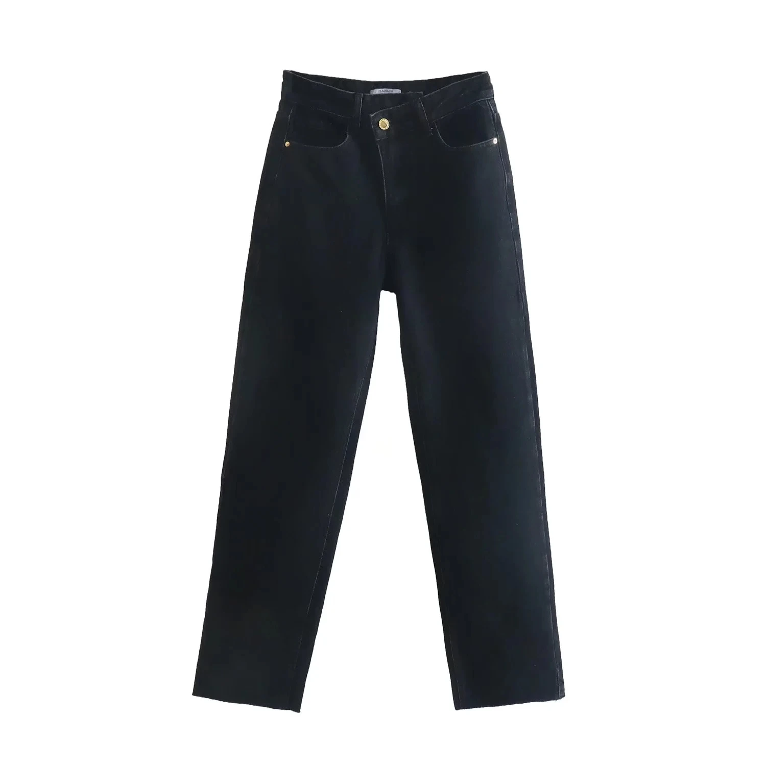 

Джинсы-бойфренды женские с высокой талией и эффектом потертости