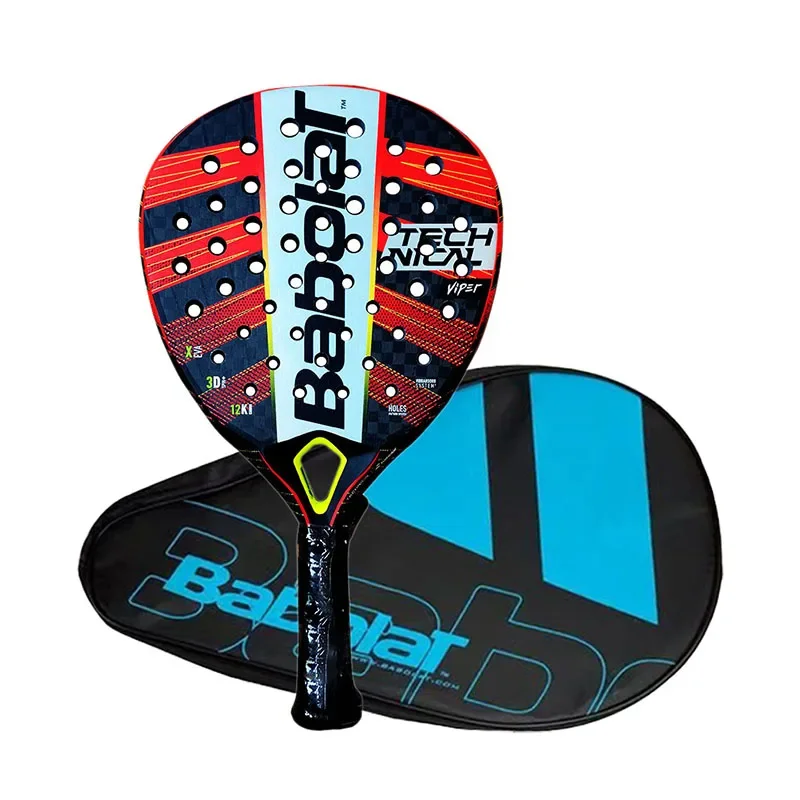 

2023 New Professional Carbon Fiber Padel Paddle Tennis Racket Soft Face Soft EVA Face Sports Racquet 38MM Outdoors Equipment