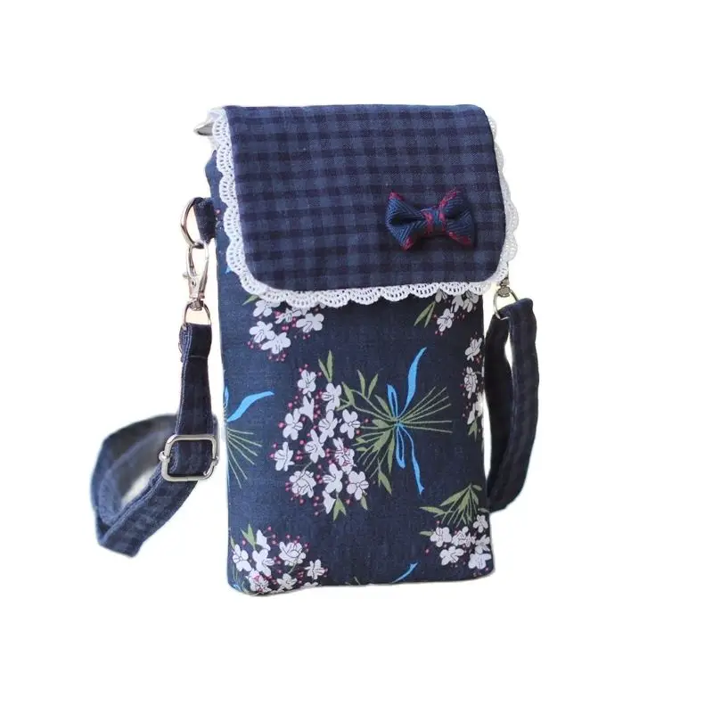 

Women's Floral Pattern Shoulder Crossbody Bags Cotton Ladies Brands 2022 Little Handbag Small Phone Purse Money Pouch for Girls