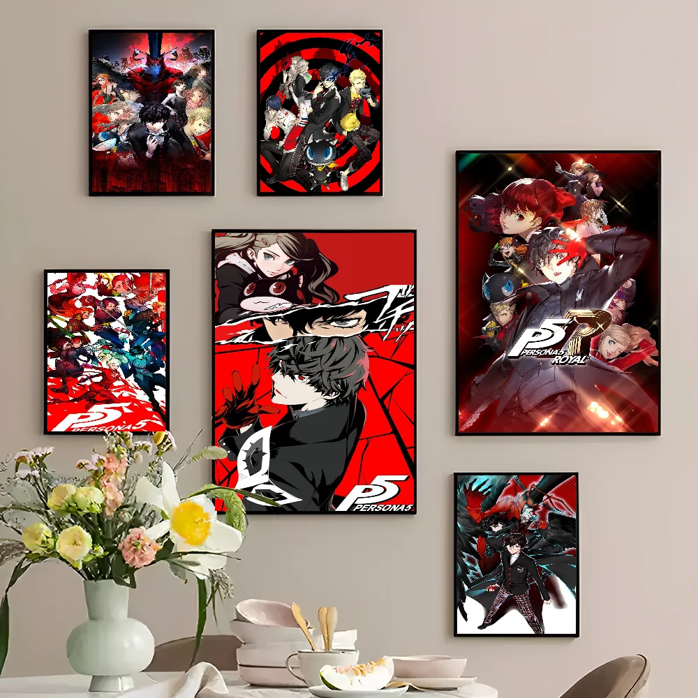 Самоклеящийся Постер Высокого Качества Hd persona 5 Для Видеоигр Белая Настенная