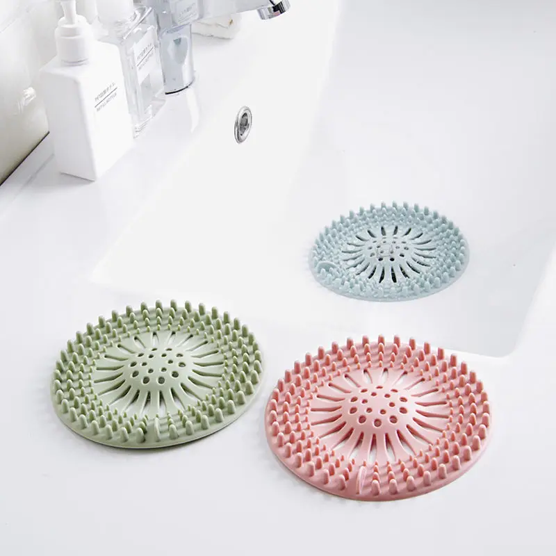 

1pc Shower Drain Hair Catcher Bathroom Sewer Washbasin Silicone Hair Stoppers Shower Hair Sink Strainer Cover for Kitchen
