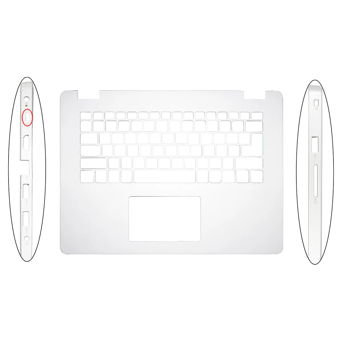 Фото Новый чехол для ноутбука DELL Vostro V3400 V3401 V3405, задняя крышка ЖК-дисплея, рамка экрана, подставка для рук, нижний корпус, черный/серебристый, 0Y5X09 №4