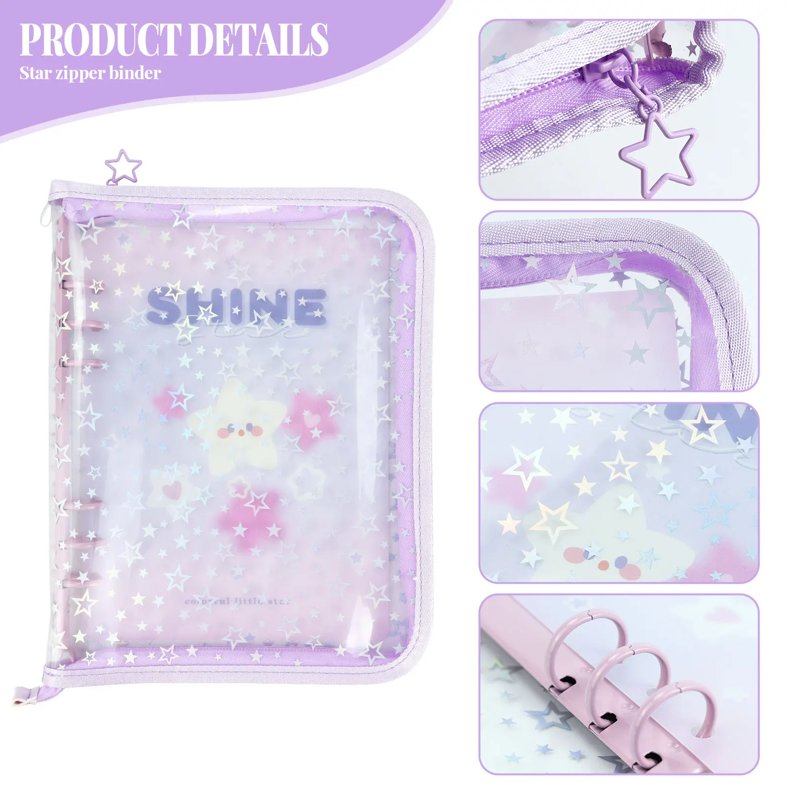 A5 симпатичный кожаный чехол с рисунком звезды для ноутбука отделения монет и