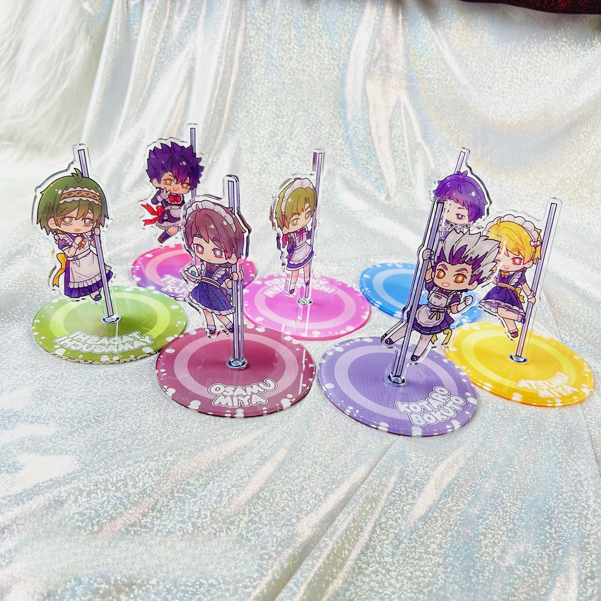 Аниме Хайкю!! Tetsurou Kuroo Kotaro Bokuto Akaashi Keiji Miya Atsumu Ushijima Wakatoshi Косплей Лазерный значок