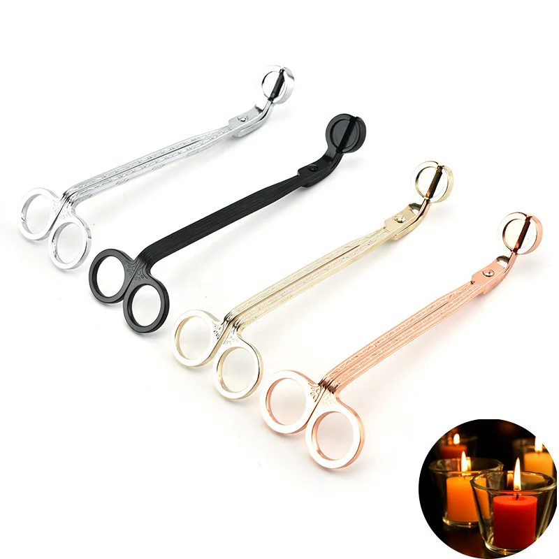 

17CM Durable Stainless Steel Candle Wick Trimmer Oil Lamp Trim Scissor Cutter Snuffer Tool Hook Clipper Tijera Tesoura Cutter