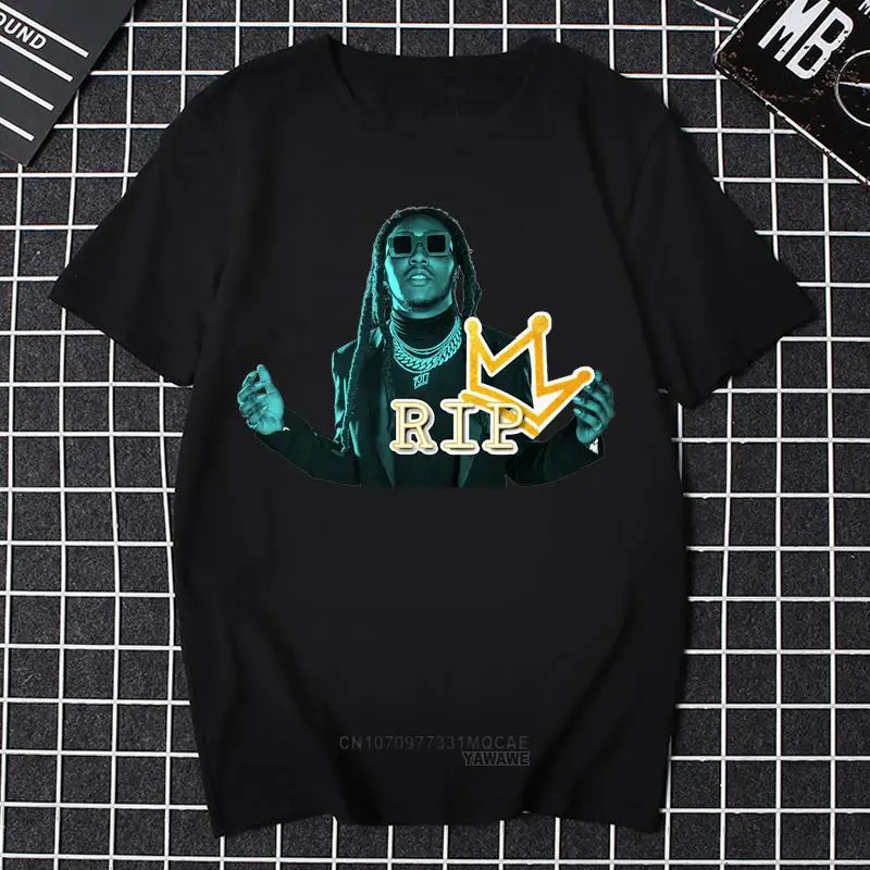 Фото Мужская футболка с принтом Gone But Not Forgoten RIP Takeoff 1994, летние футболки с круглым вырезом и короткими рукавами в стиле хип-хоп, хипстерские уличные топы №2