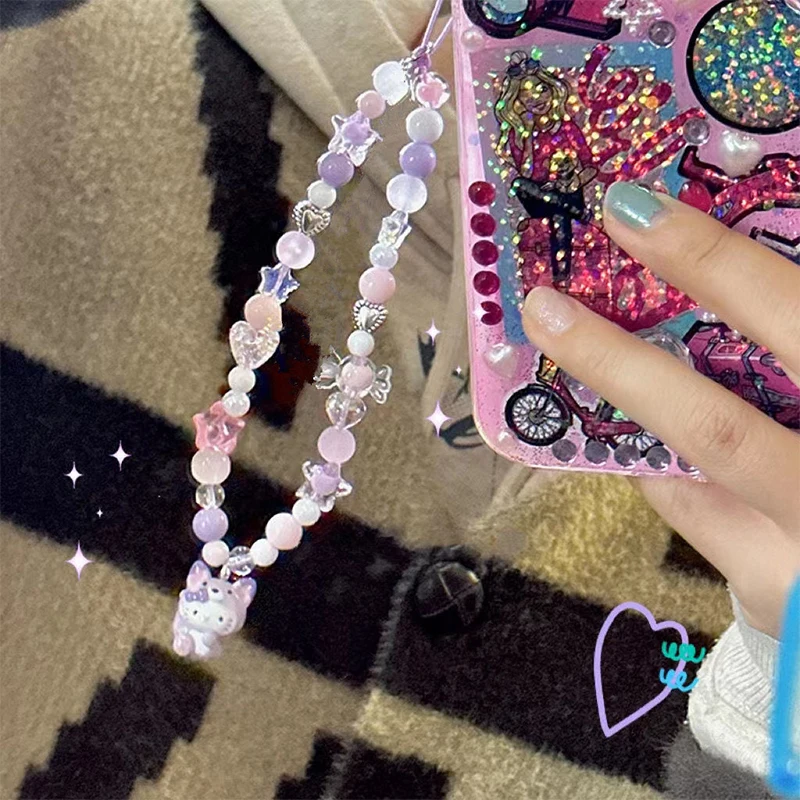 Милый кулон Kuromi шнурок милая цепочка для телефона ремешок на запястье девушек