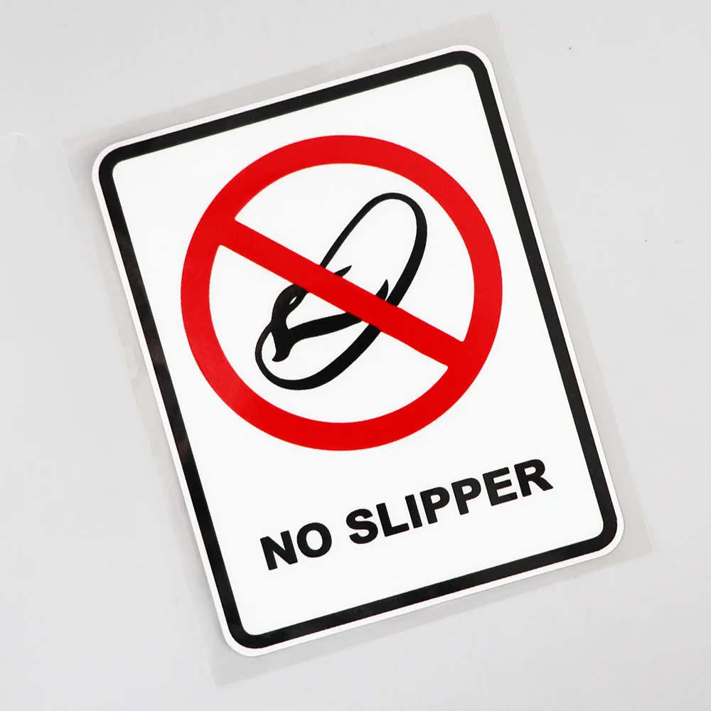 

Warning No Slipper Waterproof Decal PVC Car Sticker 10.9CM×14.5CM