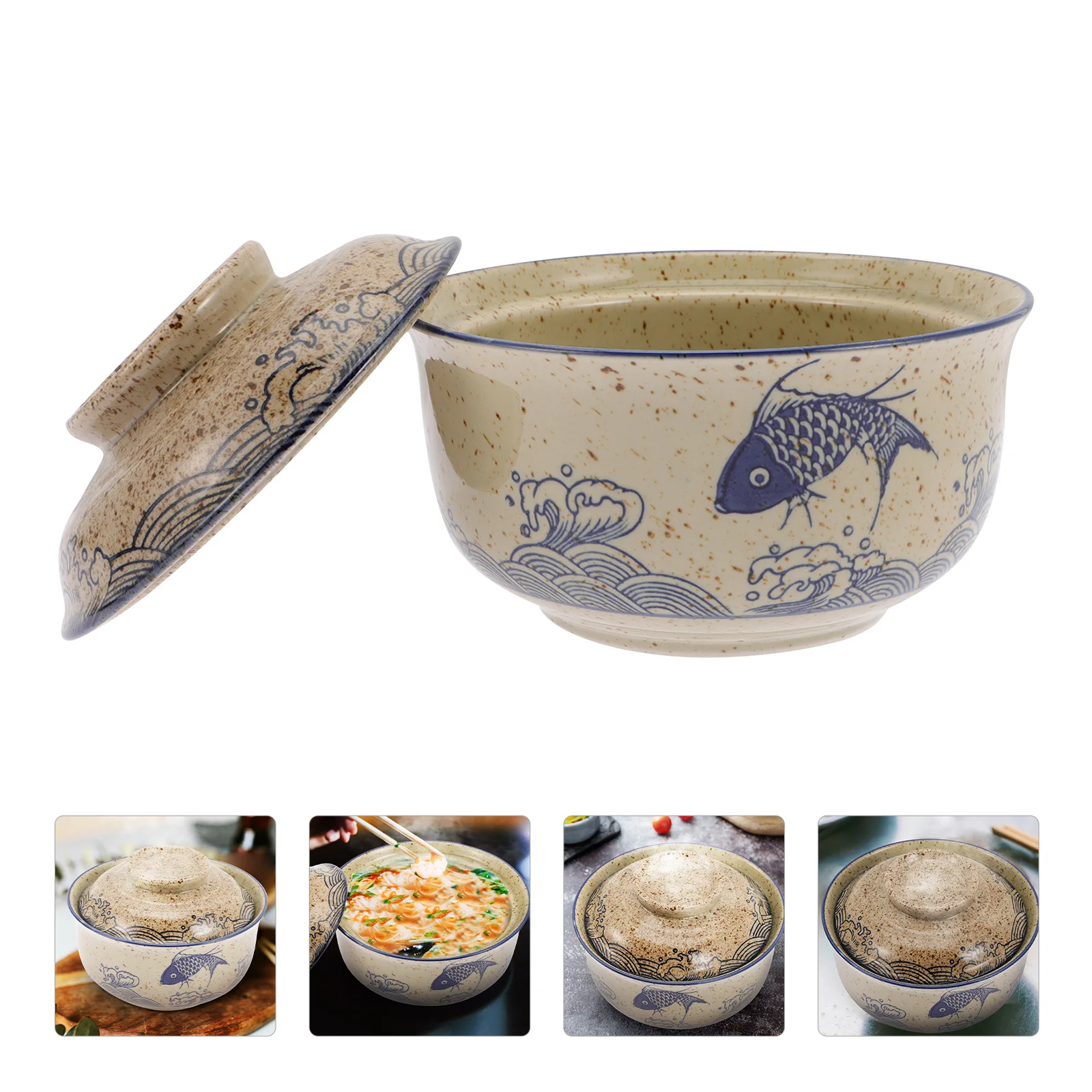 

Japanese Ramen Bowl Salad Containers Ceramic Rice Home Bowls Noodle Kitchen Ceramics Style Soup Student Supplies Food