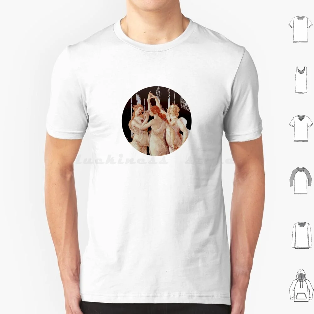 Фото Primavera-The Three Graces ( Botticelli ) T Shirt Big Size 100% Cotton Primavera Botticelli Boticelli Botticeli Boticeli Le №1