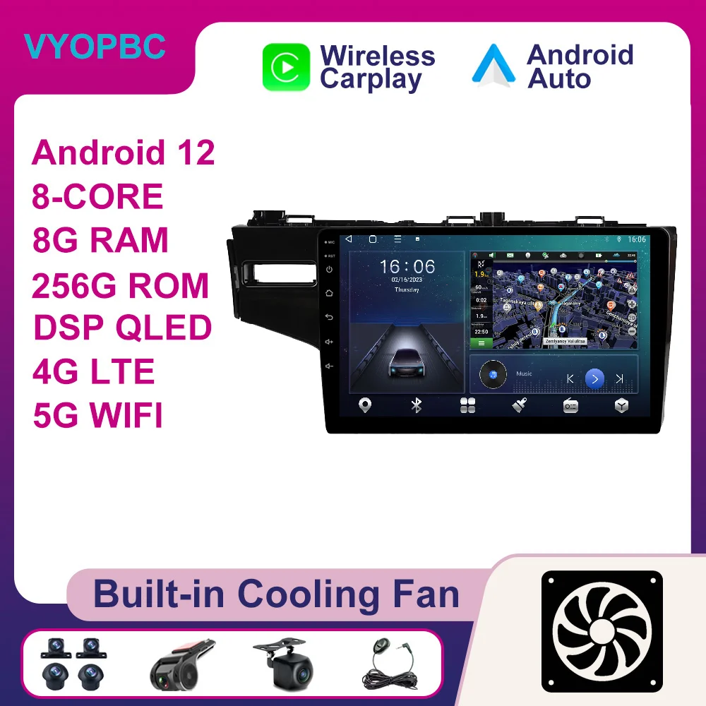 

Android 12 For Honda Fit 3 GP GK Left 2013 - 2020 Car Radio No 2din ADAS WIFI 4G Stereo AHD Autoradio BT Multimedia Video RDS