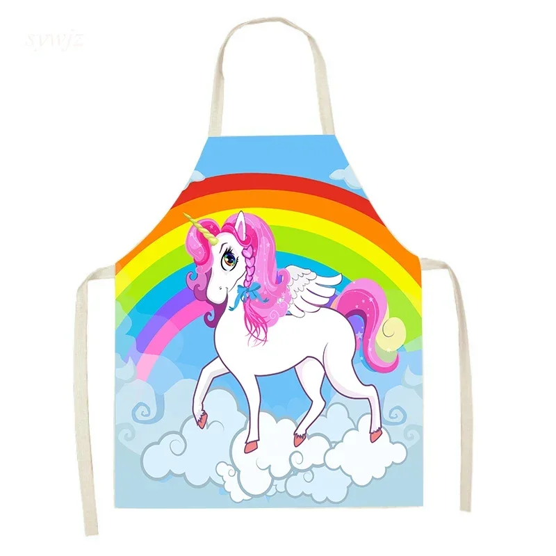 Мультяшный милый Радужный Единорог для родителей и детей без рукавов домашний