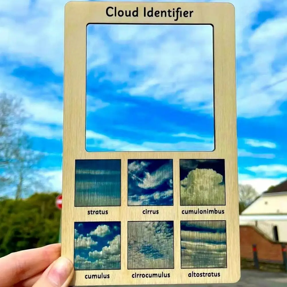 

Деревянный видоискатель с изображением природы, двусторонний видоискатель, определение типов общего облака и листва, обучающие игрушки дл...