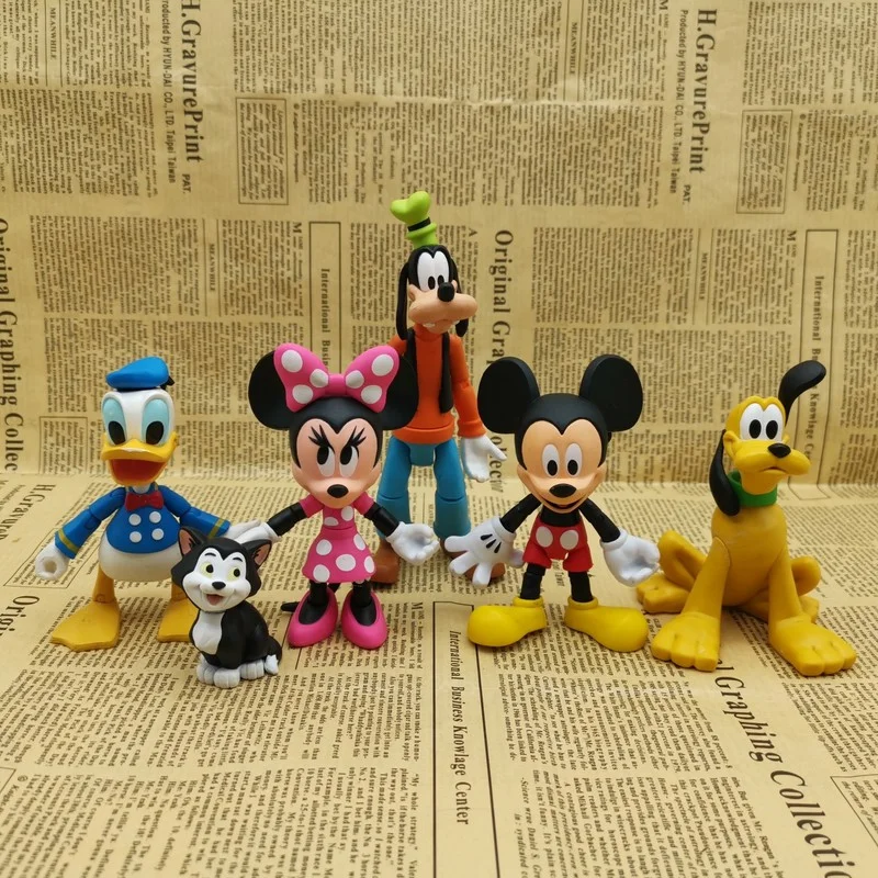 Disney Mickey Minnie Figure Goofy Donald Duck Pluto Movable Joint Pendant Accessory Ornaments Children Present