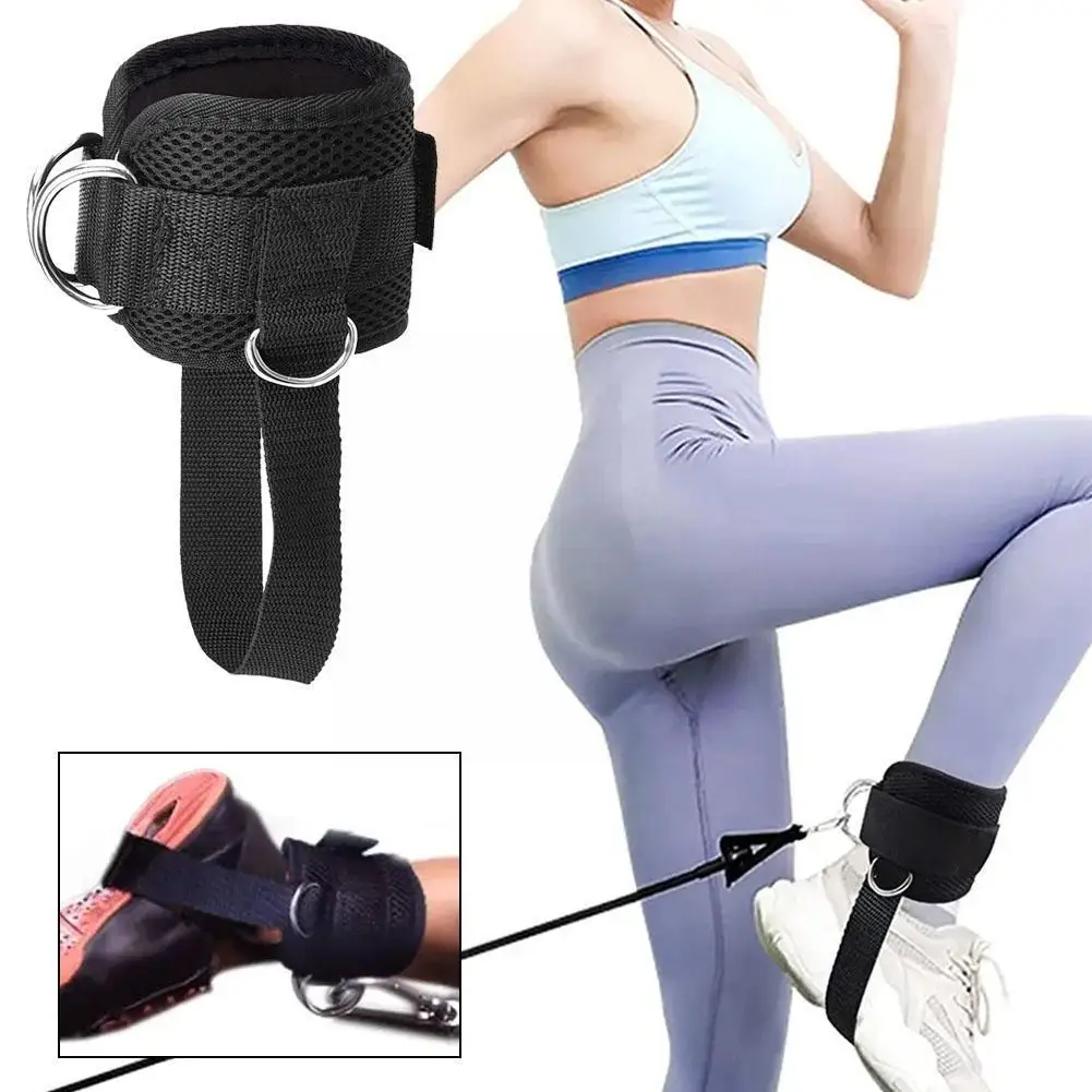 

Leg Strength Training Ankle Strap Black Fabrics Ankle Cable Padded Breathable Adjustable Cuffs Machines Fully Workouts J6A7