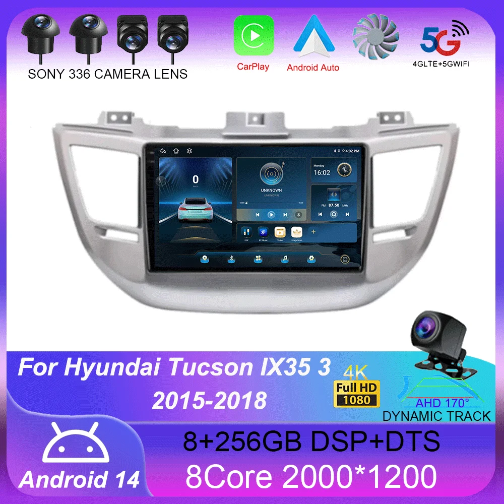 Автомагнитола Carplay для Hyundai Tucson IX35 мультимедийный видеоплеер с GPS-навигацией Android
