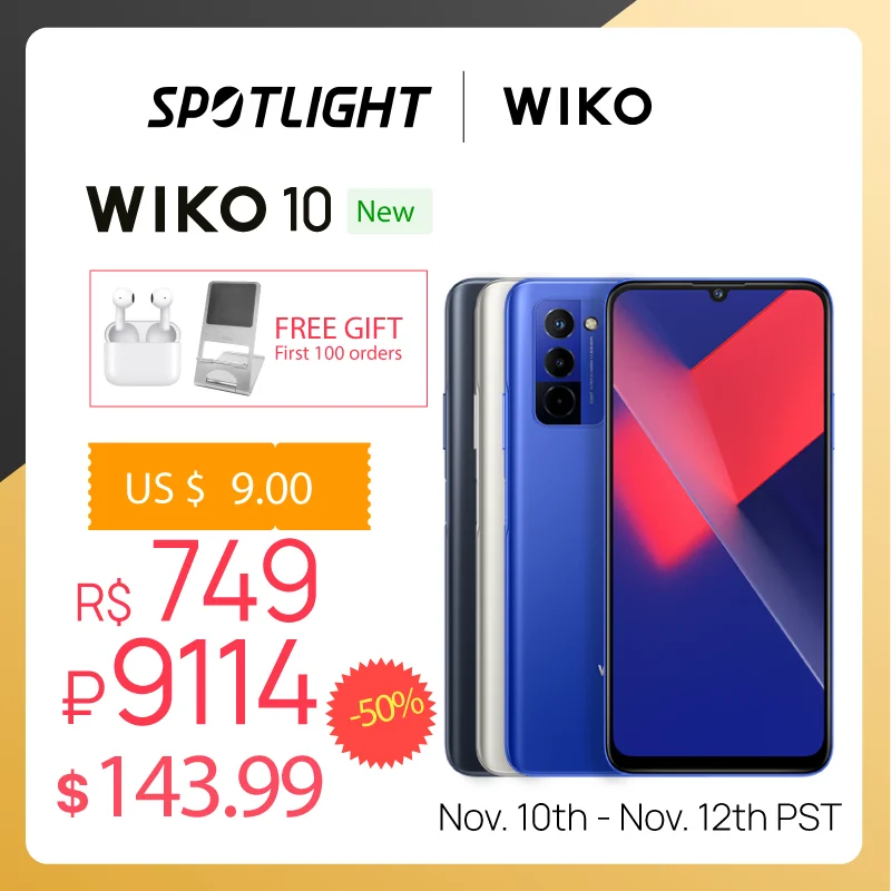 Tanie 【Światowa Premia】 Wiko 10 Smartphone Android 6G RAM 128G ROM 5000mAh 6.74 Cal HD + Wyświetlacz Potrójna Kamera Telefoniczna Szybkie ładowanie Cena 【Światowa Premia】 Wiko 10 Smartphone Android 6G RAM 128G ROM 5000mAh 6.74 Cal HD + Wyświetlacz Potrójna Kamera Telefoniczna Szybkie ładowanie