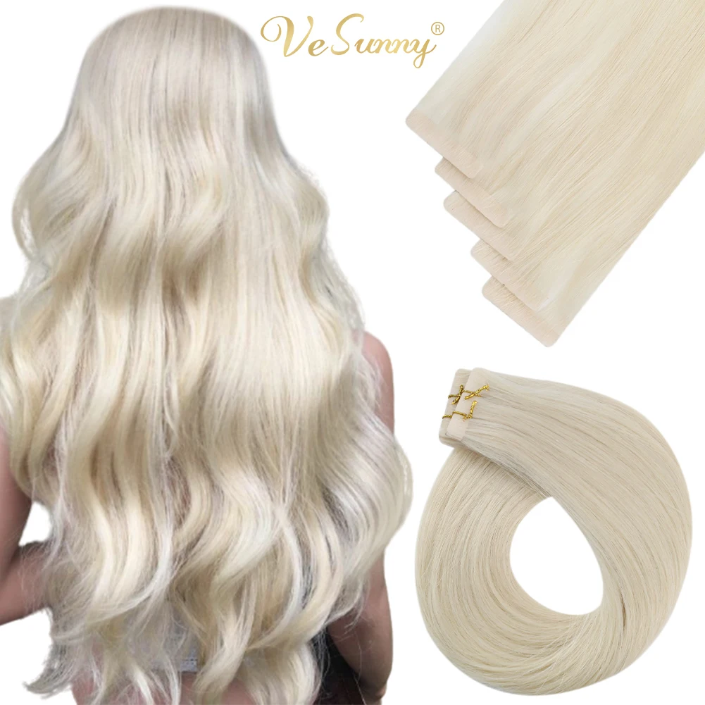 

VeSunny Injection Tape in Hair Extensions Invisible Virgin Hair 100% Real Human Hair Seamless Tape in Human Hair Extensions