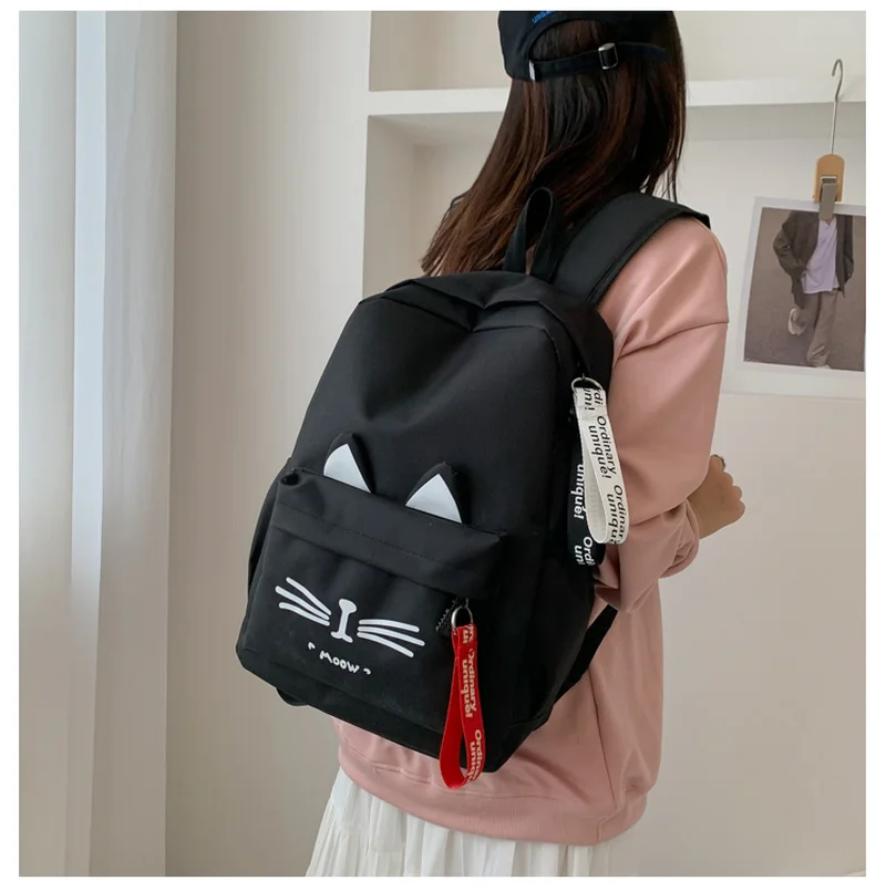 New Both Shoulders Girls Backpack Lovely Cat Ears Student Children School Bags For Boys Bag Kids Mochila Escolar Cartable Enfant