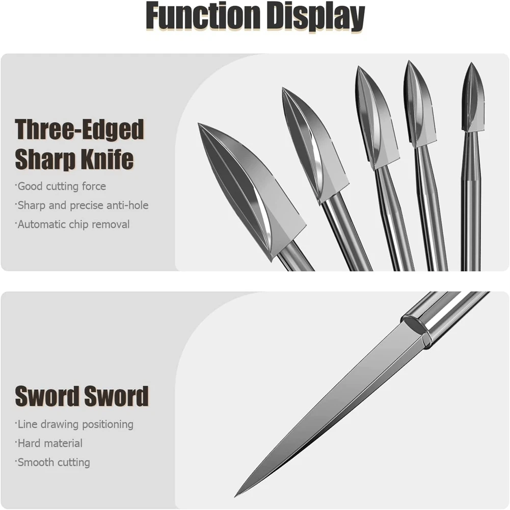 7 шт. инструменты для резьбы по дереву хвостовик 1/8 дюйма гравировальная дрель из