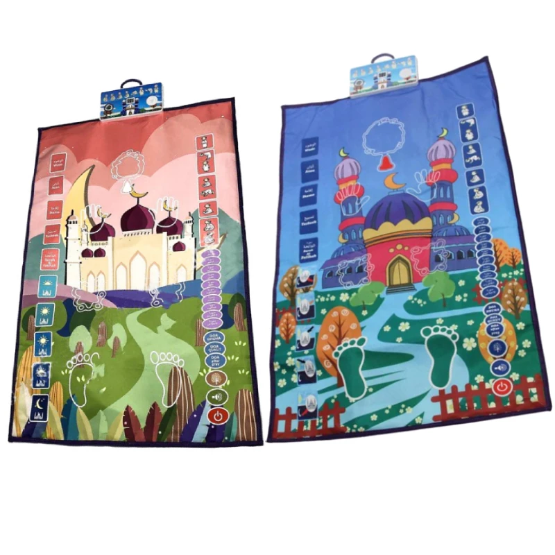 

Muslim Prayer Rug Children Electronic Prayer Mat Islamic Educational Interactive Rug Carpet Worship Speaker Blanket Kids Gift