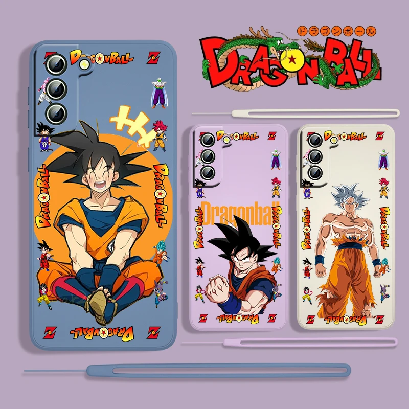 

Dragon Ball Son Goku Cute For Samsung Galaxy S22 S21 S20 S10 5G Note 20 10 Ultra Plus Pro FE Lite Liquid Rope Phone Case Fundas