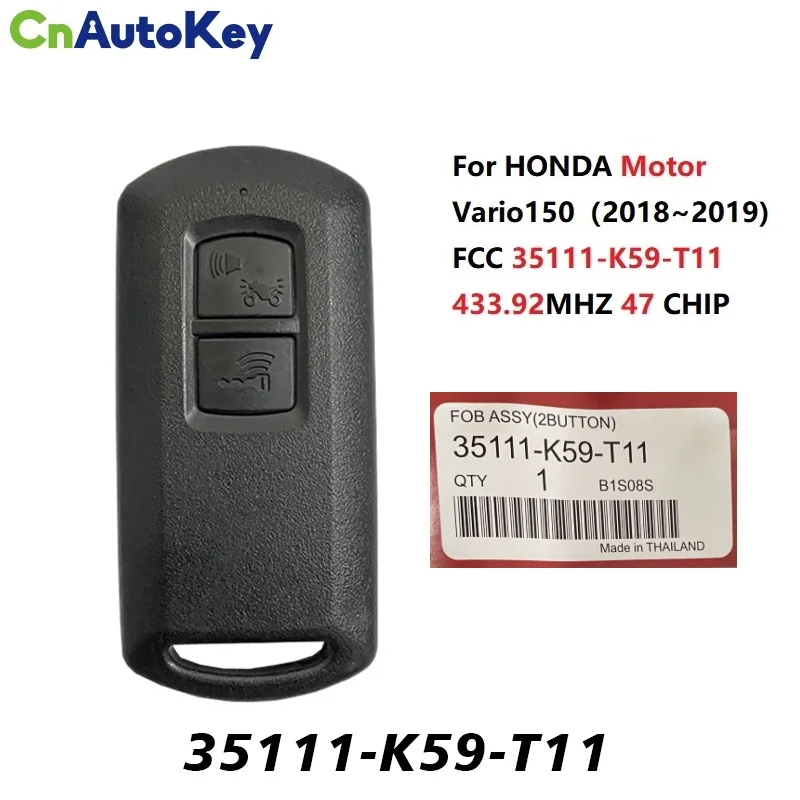 MK0027 OEM FCC K1F K66 K2F K59 K12 Смарт-дистанционный ключ 433 92 МГц 47 ЧИП для двигателя HONDA Vario150