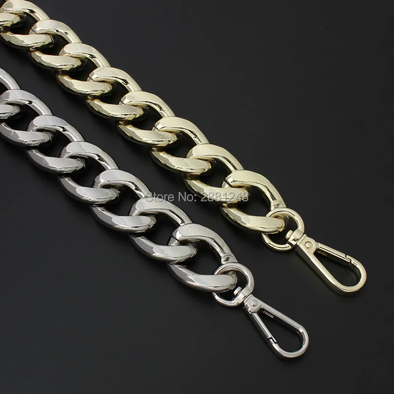27mm Aluminum Chain Light Weight Design Super Fire Mini Coin Purse Thick Chain Strap Crossbody Underarm Bag Accessories 30-130CM