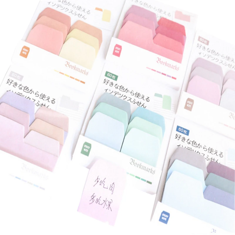 

20packs/lot gradient memo sticky notes boomark memo pad notes kawaii stationery for school office decoration wholesale