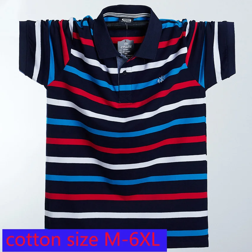 

Мужская хлопковая футболка в полоску, с коротким рукавом, размеры 2XL, 3XL, 4XL, 5XL, 6XL