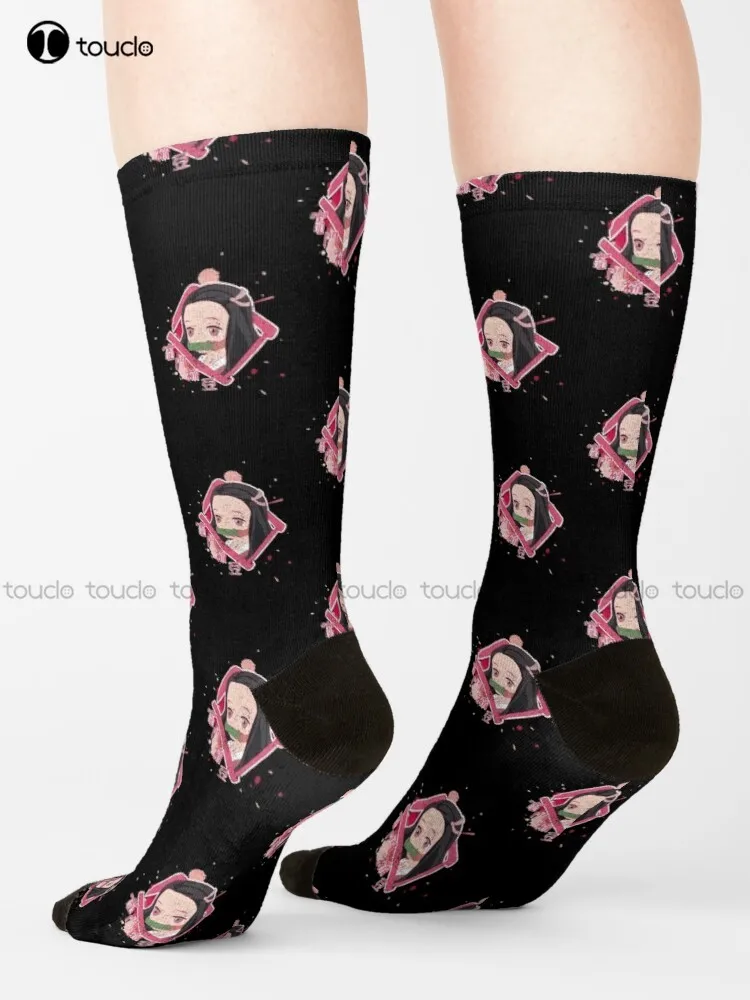 

Demon Slayer (Kimetsu No Yaiba): Nezuko Kamado (Grunge Style) Socks Socks For Girls 360° Digital Print Hd High Quality Harajuku