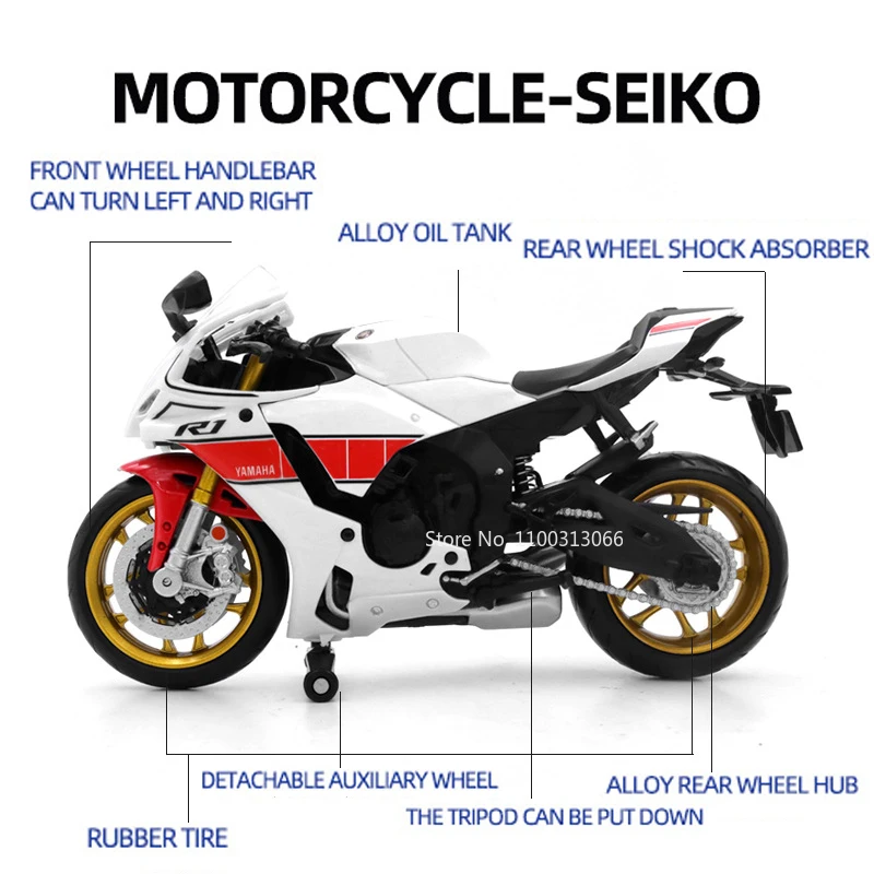 Модель мотоцикла Yamaha в масштабе 1:12 модель игрушки отлитых под давлением