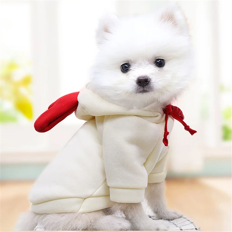 

Милая одежда с оленями для маленьких и средних собак, зимняя и осенняя теплая куртка с капюшоном для домашних животных, костюм для щенка чих...