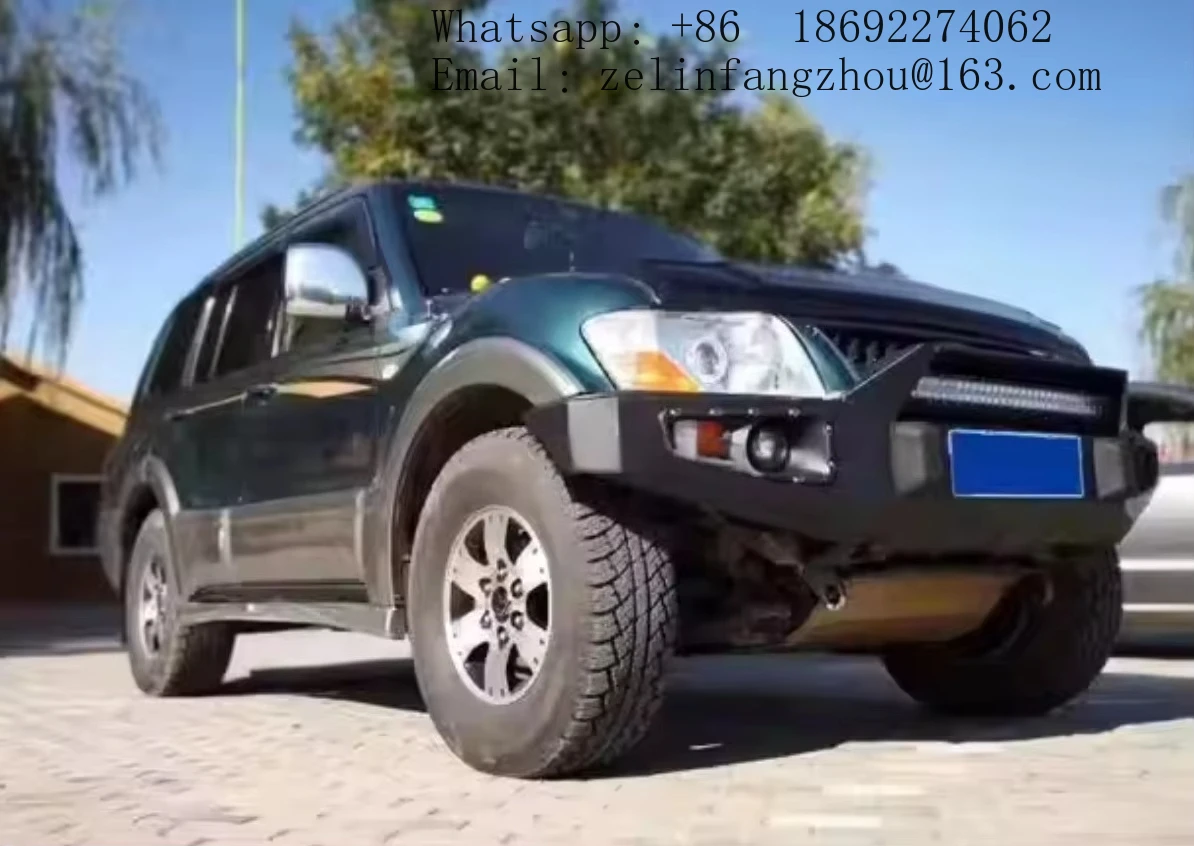 Стальной передний бампер с вырезами под буксировочный крюк для Mitsubishi Pajero Montero V60 V70 V73 V77, внедорожный, усиленный. (art.: 3920d97feebc3) - 3920d97feebc3