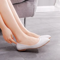 plus size 34 43 women flats shoes white pointed toe female casual shoes 2022 spring summer slip on non slip bridesmaid shoes