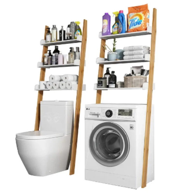 Bathroom bathroom toilet seat rack floor non-punch washing machine various storage artifacts corner wall hanging