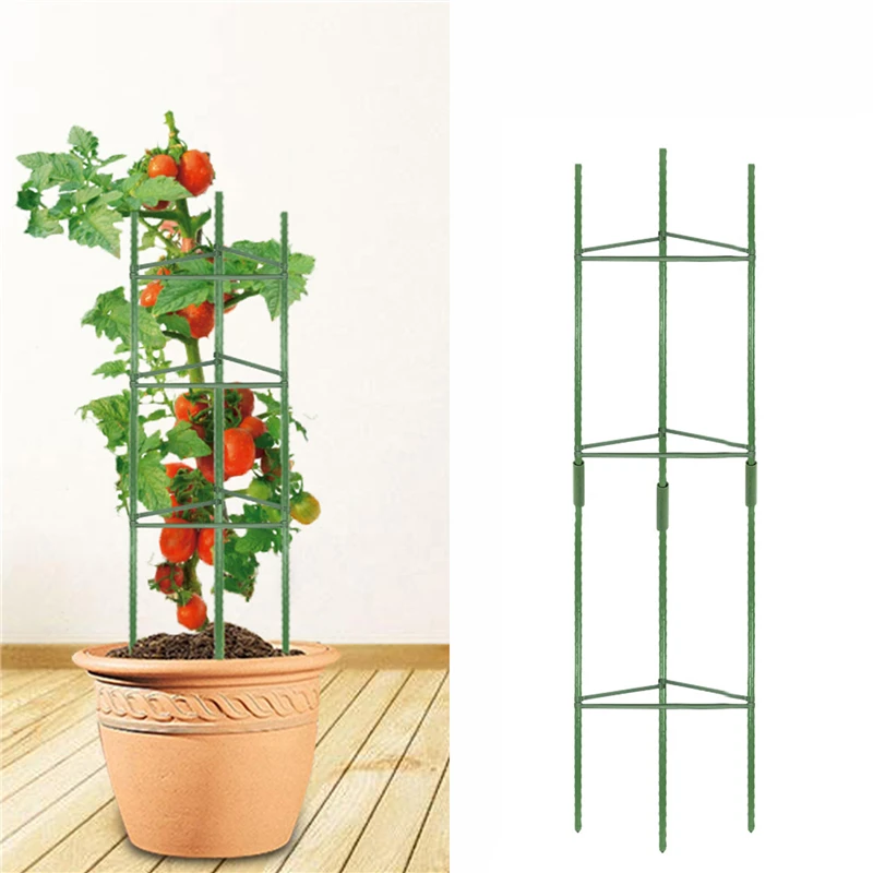 

Practical Mounted Garden Plant Support Stakes Multi-Functional Durable Cage With 3 Pieces Clips For Vertical Climbing Plants