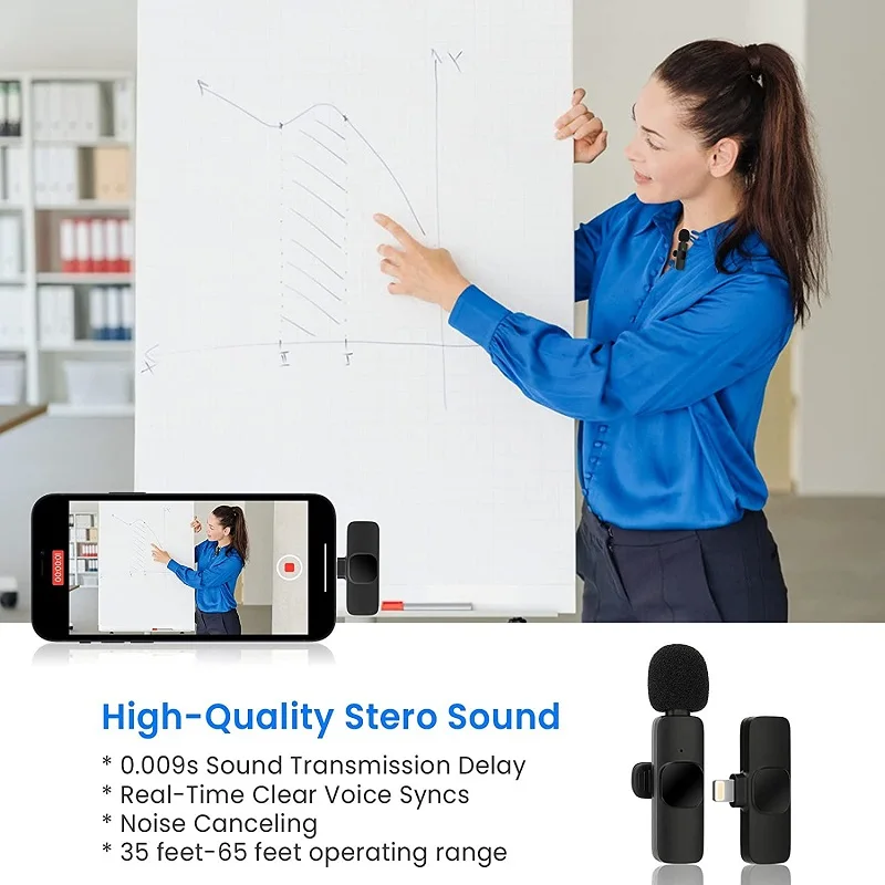 Беспроводной петличный микрофон 2 в 1 профессиональный для аудио и видео караоке