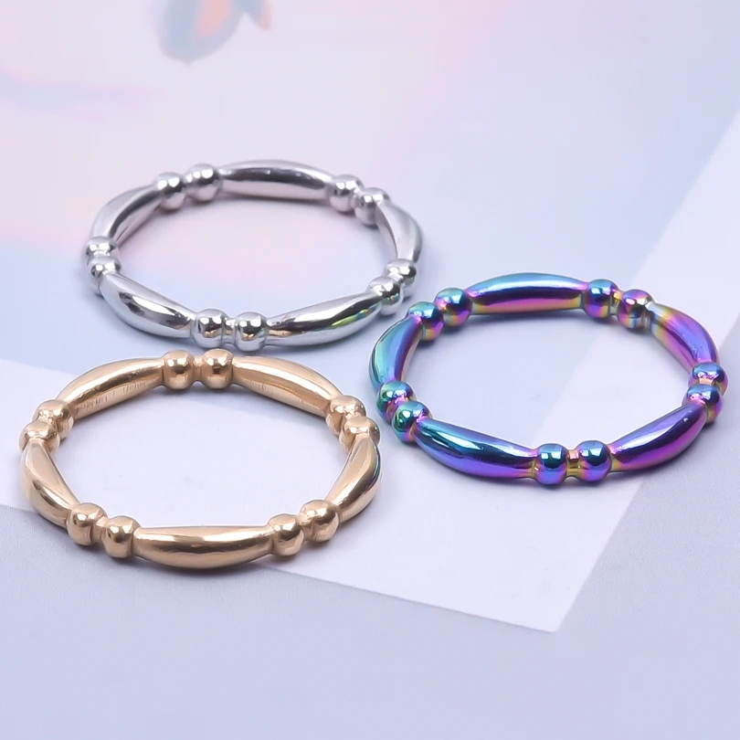 

Trendy Simple Rings for Men Stainless Steel Personalize Rings for Women Fashion Rainbow Punk Anti-Stress Bands Party Jewelry