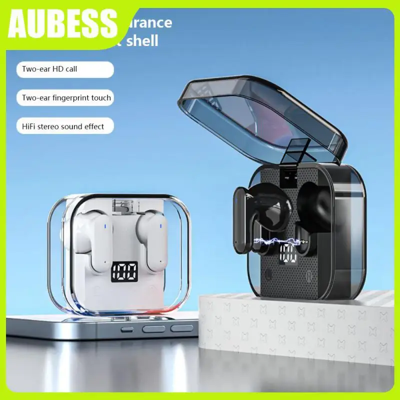 

Bluetooth5.2 Headsets Wireless Headset Transparent Headphones With Mic Full Compatibility Phone Accessories For Phone