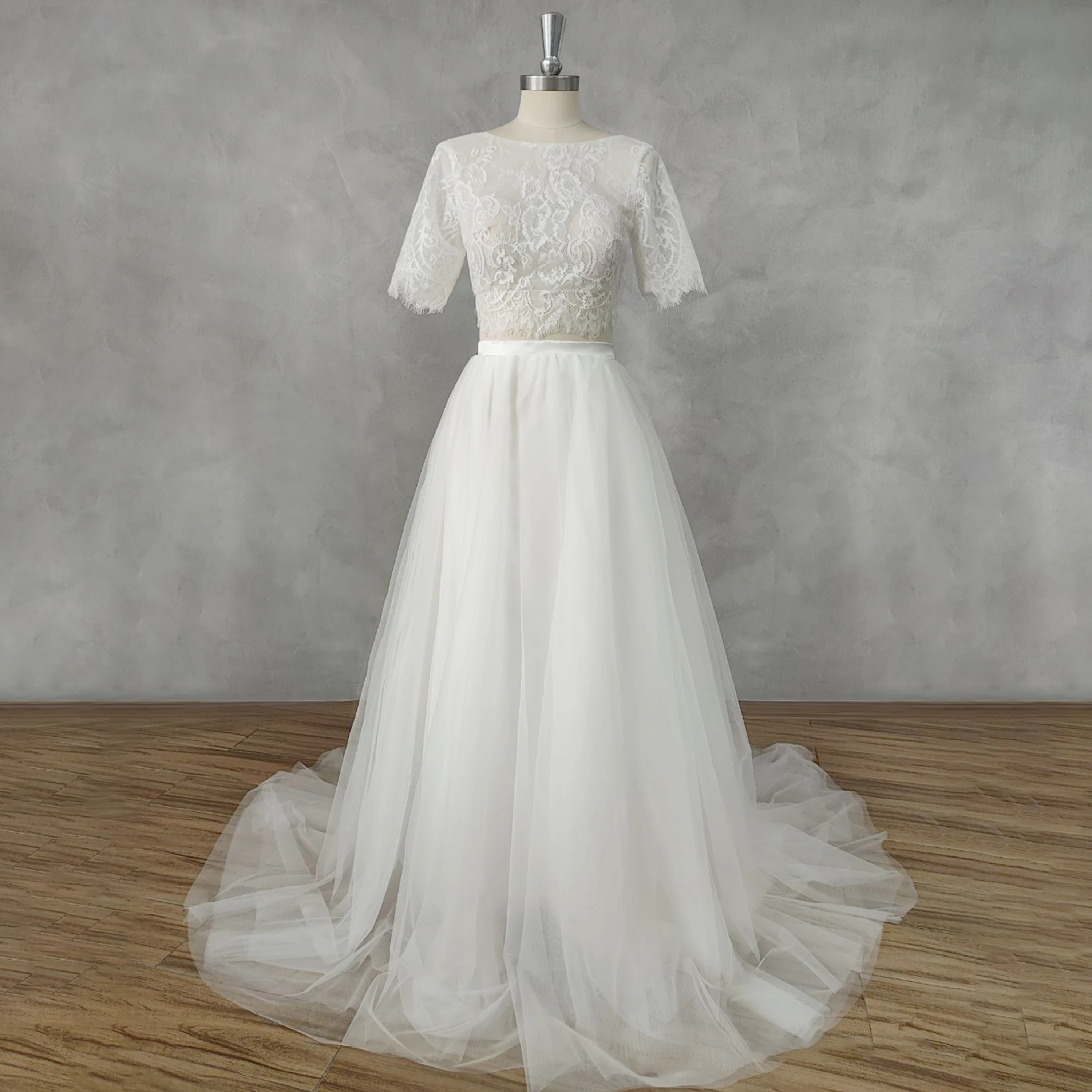 Женское свадебное платье с открытой спиной DIDEYTTAWL кружевной топ-трапеция в стиле