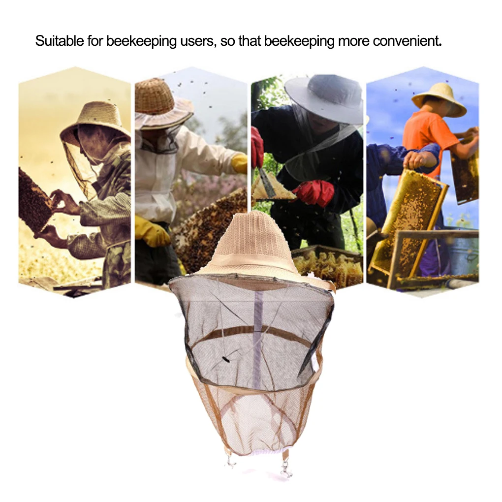 

Beekeeper Hat with Veil Portable Beehive Breathable Beekeeping Hats Net Head Netting Bee Keeping Protector Equipment