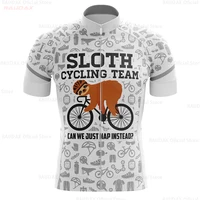 cycling jerseys man 2022 funny sloth team summer short sleeve bike jersey maillot ropa ciclismo road bike riding cycling shirts