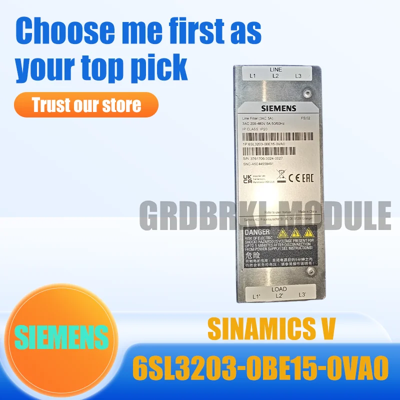 Фото Новый оригинальный фильтр электромагнитных помех SIEMENS 6SL3203-0BE15-0VA0 200-480В №1
