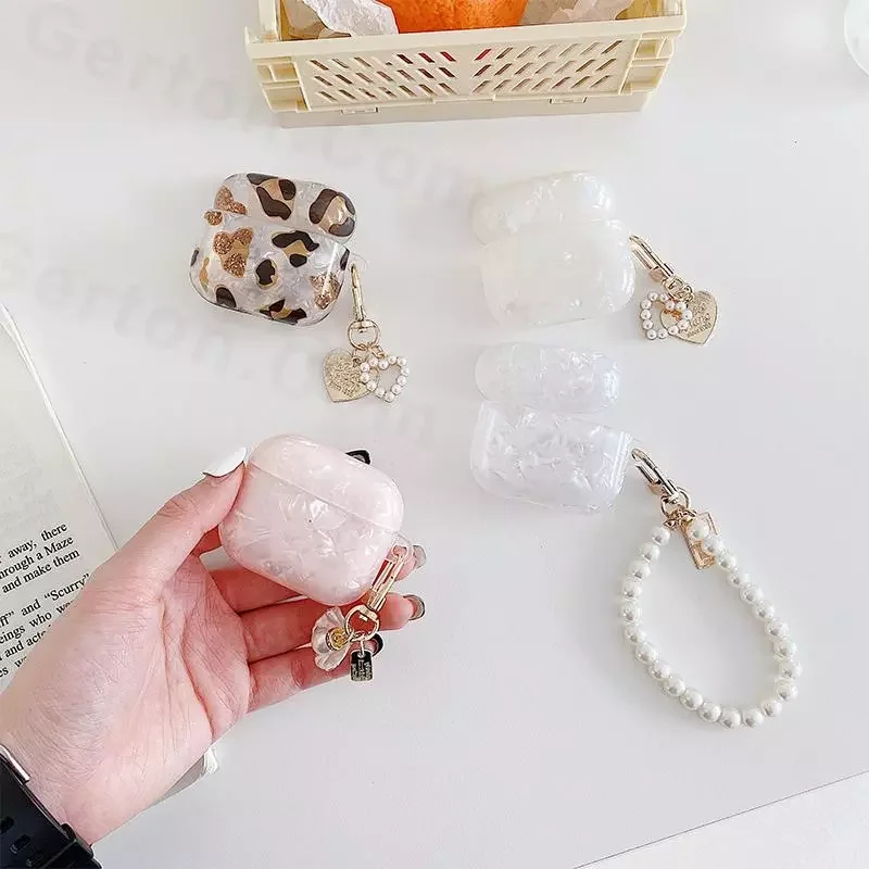 

Luxury Girls Pearl Shell Case for Airpods 3 Cover 2021 For Airpods Pro Case With Keychain Earphone Case For Airpods 3 Generation