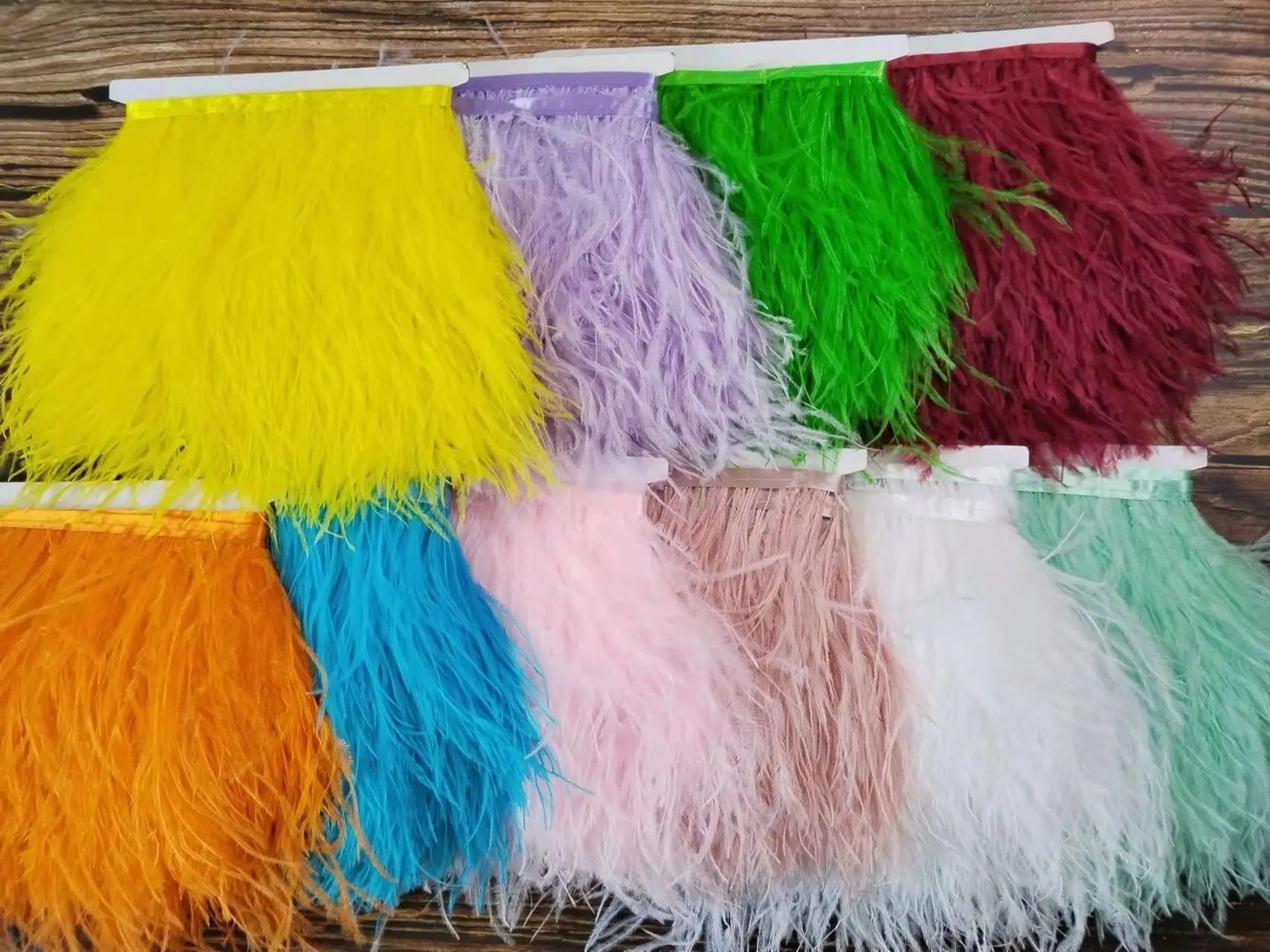 

10Meter Natural Ostrich Feathers Trims Fringe 8-10cm Real Ostrich Plumes Ribbon for Needlework Wedding Dress Clothing Decoration
