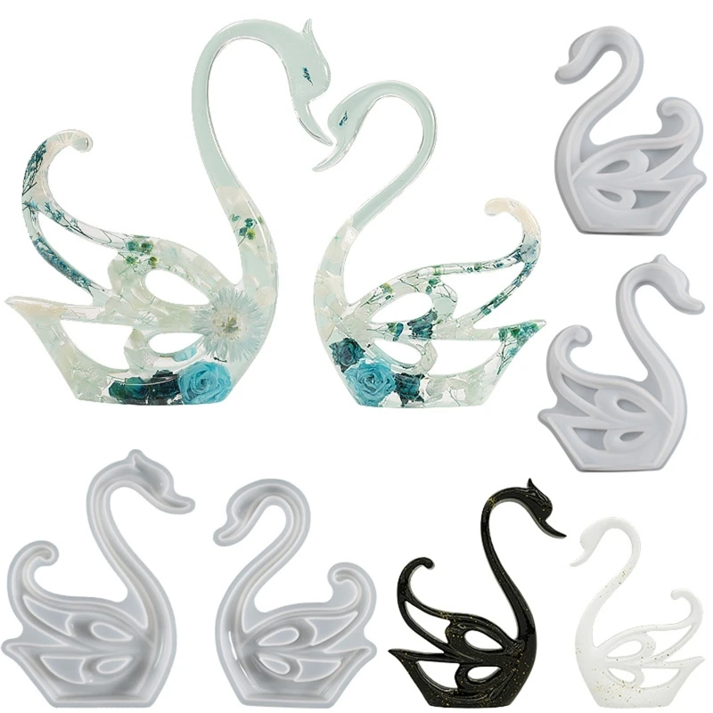 

Crystal Glue Diy Resin Aromatherapy Gypsum Abrasive Swan Left and Right Ornament
