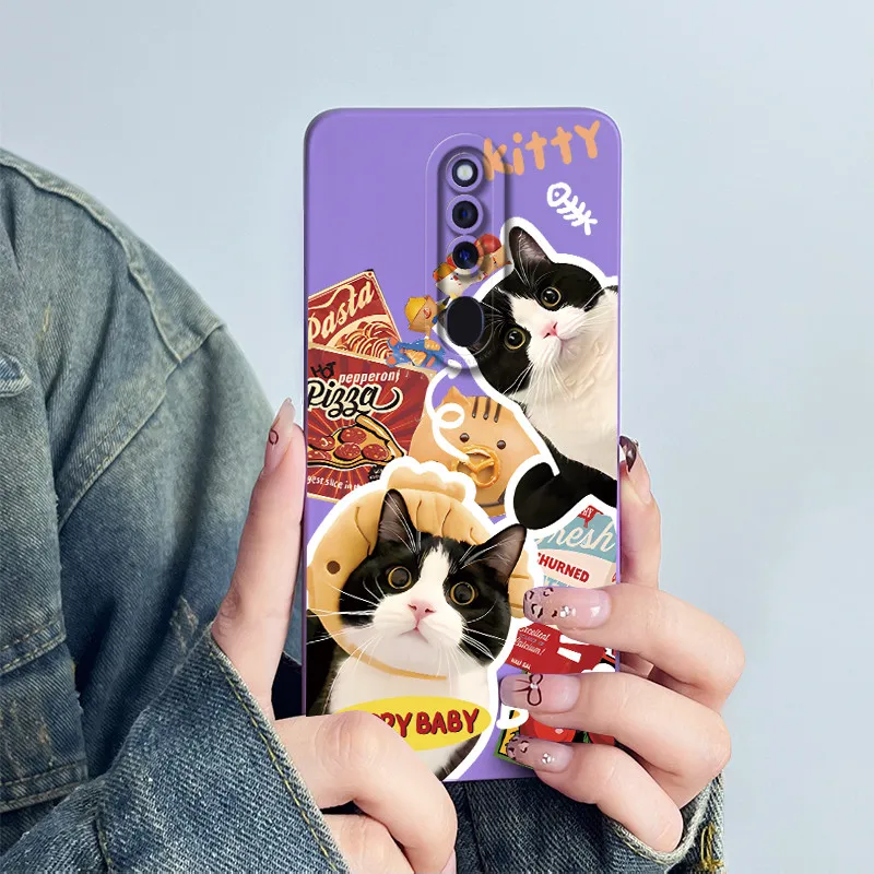 For OPPO F11 Pro Phone Case Cover CPH1969 CPH2209 CPH1987 Soft Silicone Sweet Painted Cartoon Shell Lovely Printed Coque Casing