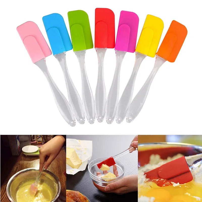 1pc Cute Heart Stars Letters Pattern Cake Spatula Food Grade Silicone  Butter Scraper Cake Cream Mixing Baking Tools Random